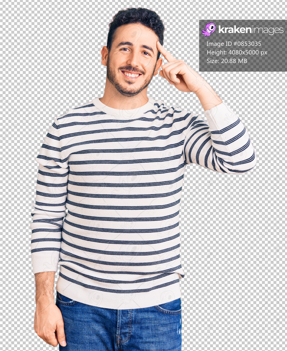 Young hispanic man wearing casual clothes smiling pointing to head with one finger, great idea or thought, good memory