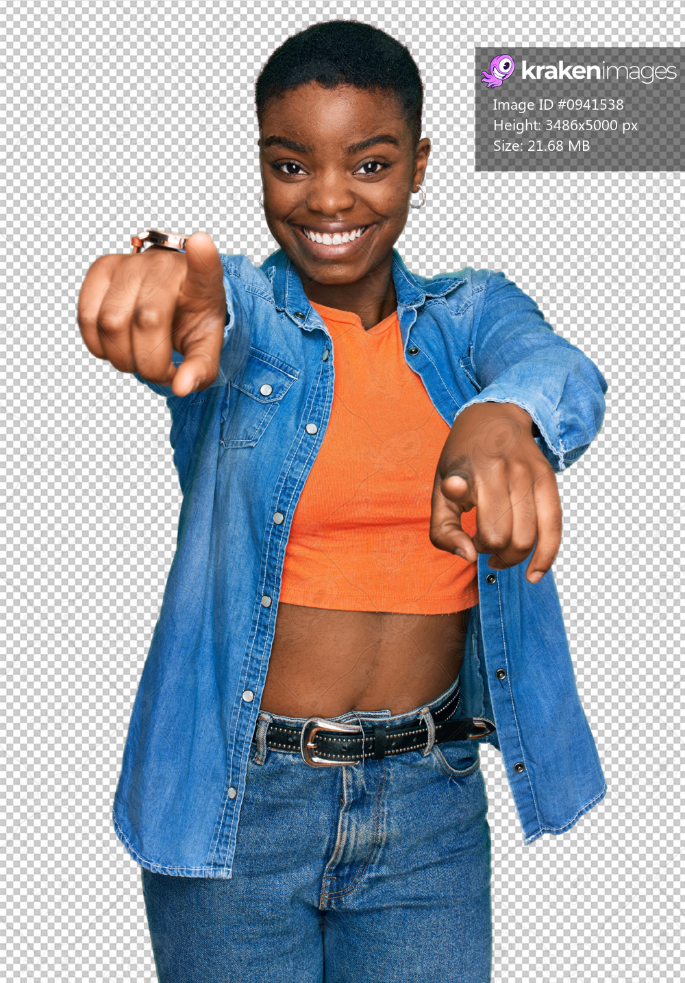 Young african american woman wearing casual clothes pointing to you and the camera with fingers, smiling positive and cheerful