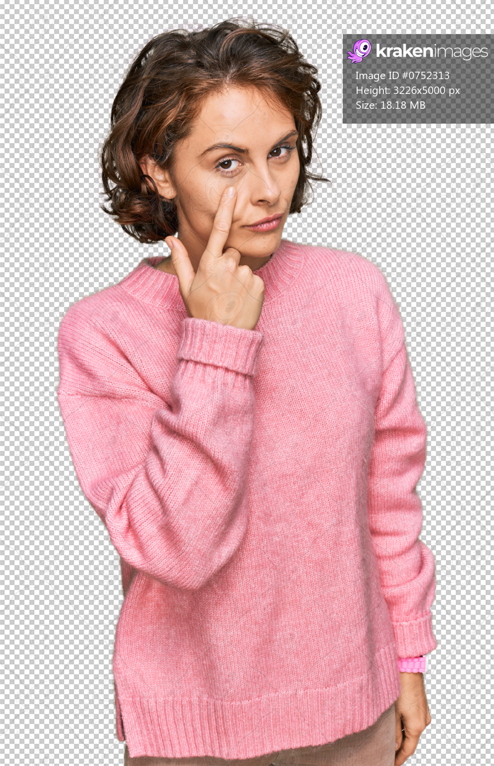 Young hispanic woman wearing casual clothes pointing to the eye watching you gesture, suspicious expression