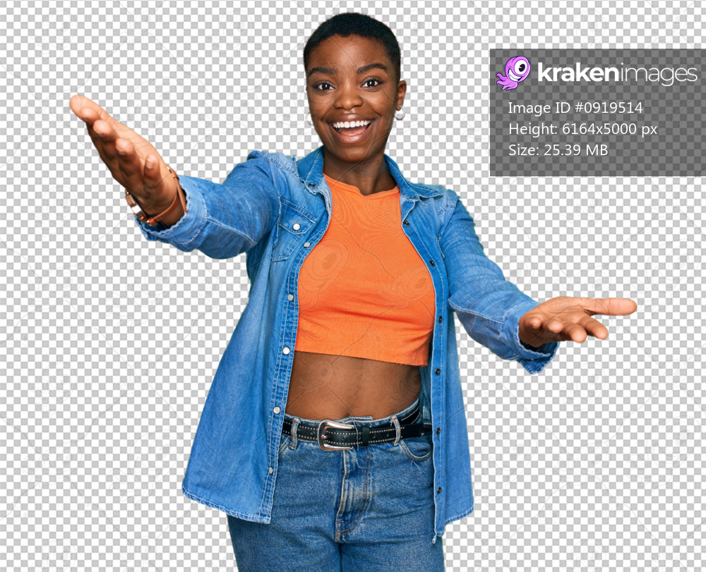 Young african american woman wearing casual clothes smiling cheerful offering hands giving assistance and acceptance.
