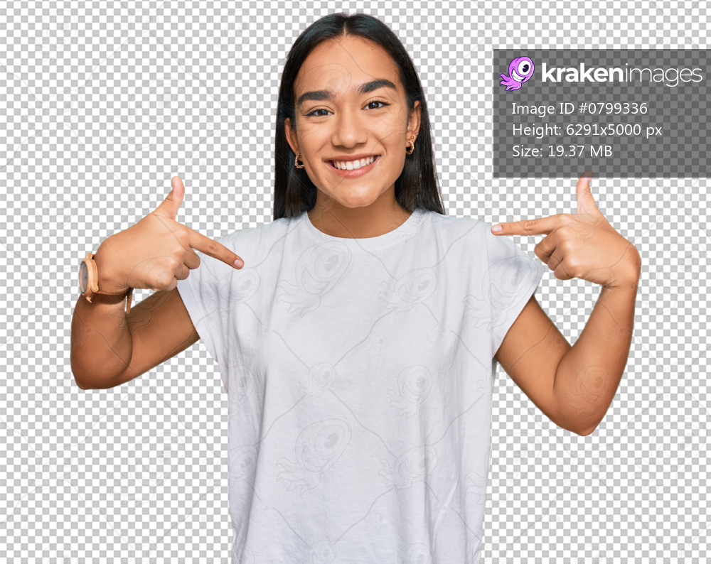 Young asian woman wearing casual white t shirt looking confident with smile on face, pointing oneself with fingers proud and happy.