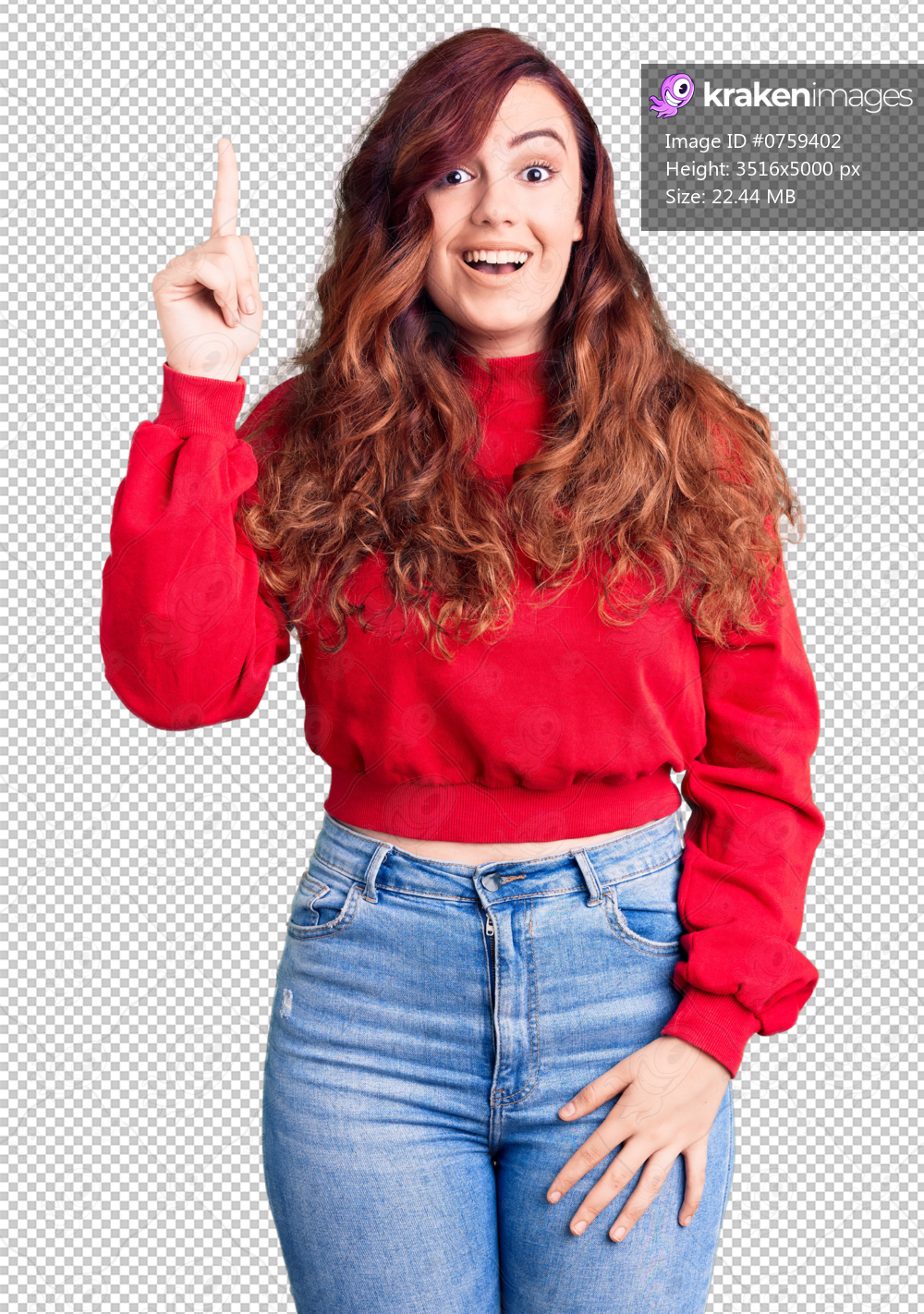 Young beautiful woman wearing casual winter sweater pointing finger up with successful idea. exited and happy. number one.