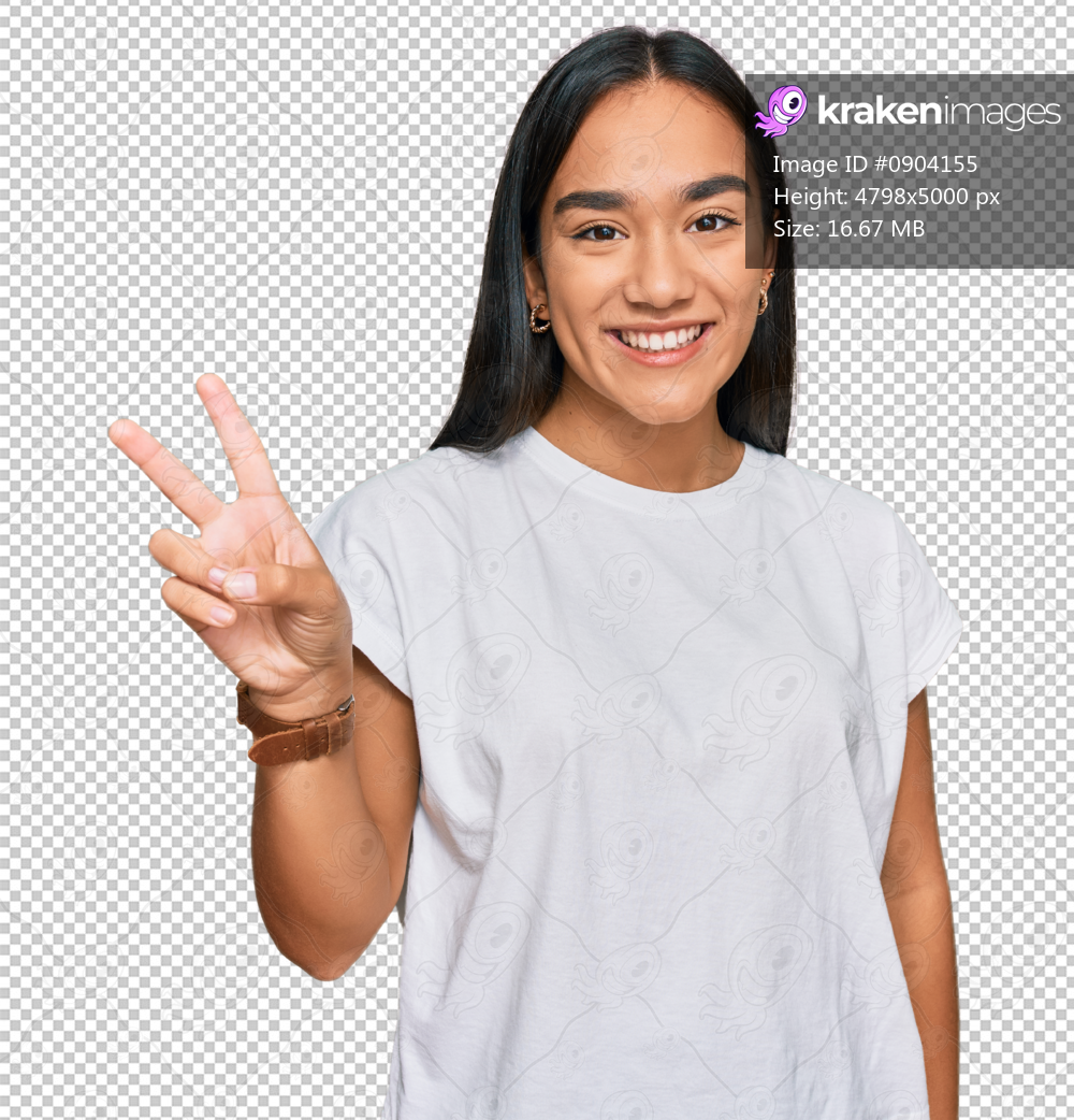Young asian woman wearing casual white t shirt showing and pointing up with fingers number two while smiling confident and happy.