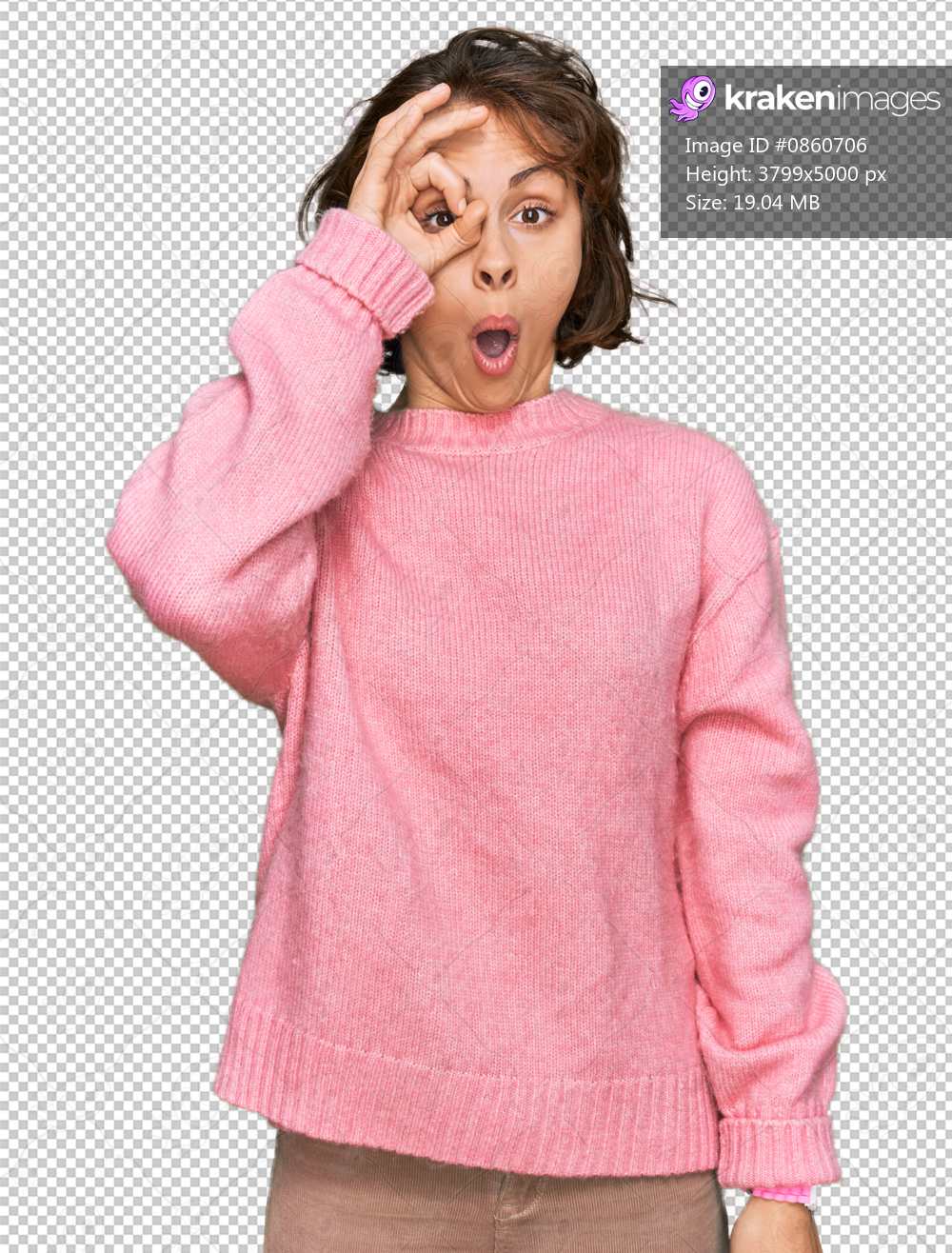 Young hispanic woman wearing casual clothes doing ok gesture shocked with surprised face, eye looking through fingers. unbelieving expression.
