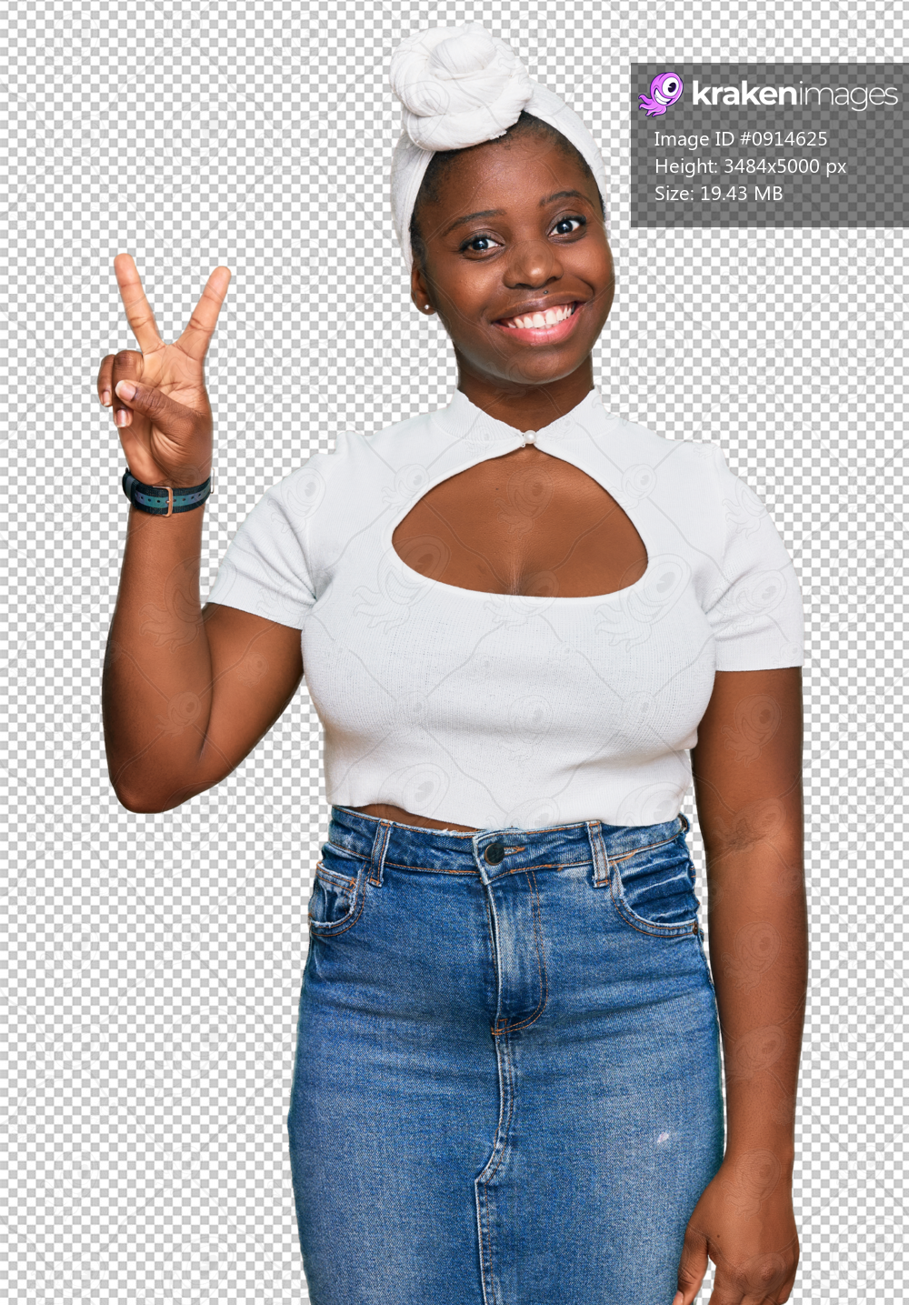 Young african woman with turban wearing hair turban over isolated background showing and pointing up with fingers number two while smiling confident and happy.