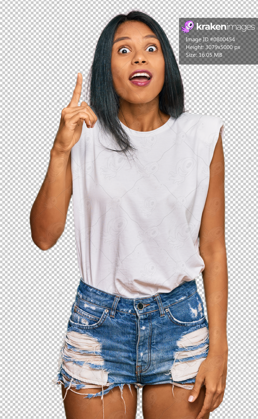 Young african american woman wearing casual clothes pointing finger up with successful idea. exited and happy. number one.