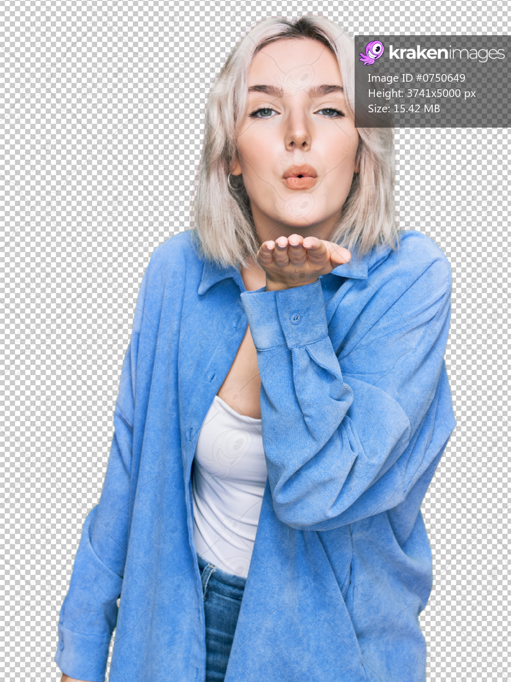 Young blonde girl wearing casual clothes looking at the camera blowing a kiss with hand on air being lovely and sexy. love expression.