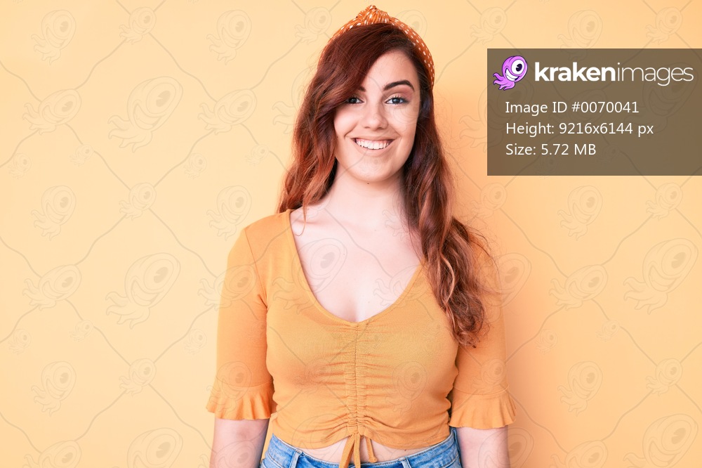 Young beautiful woman wearing casual clothes with a happy and cool smile on face. lucky person. 