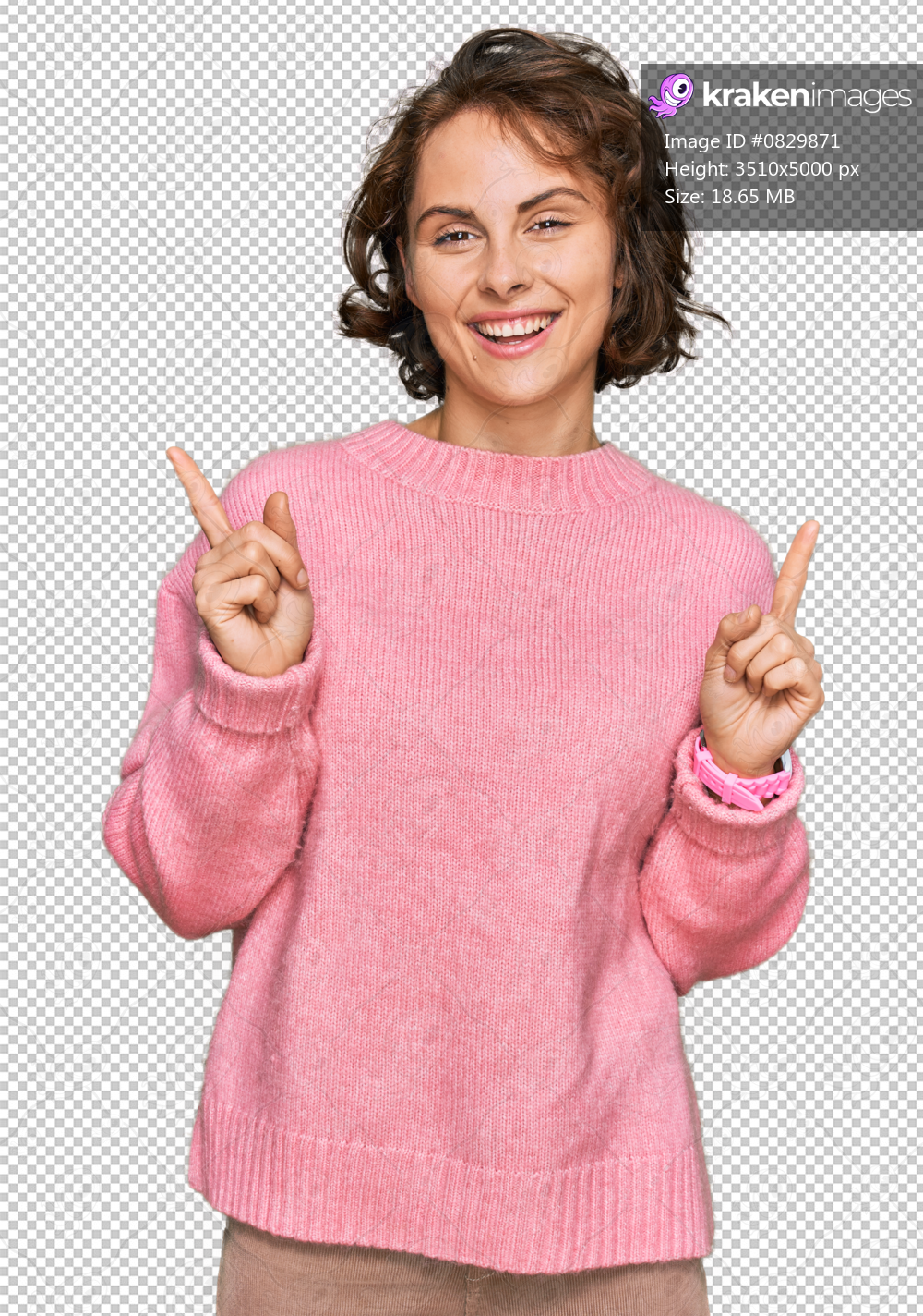 Young hispanic woman wearing casual clothes smiling confident pointing with fingers to different directions. copy space for advertisement
