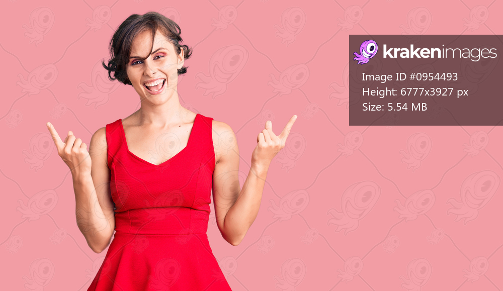 Beautiful young woman with short hair wearing casual style with sleeveless shirt smiling confident pointing with fingers to different directions. copy space for advertisement 