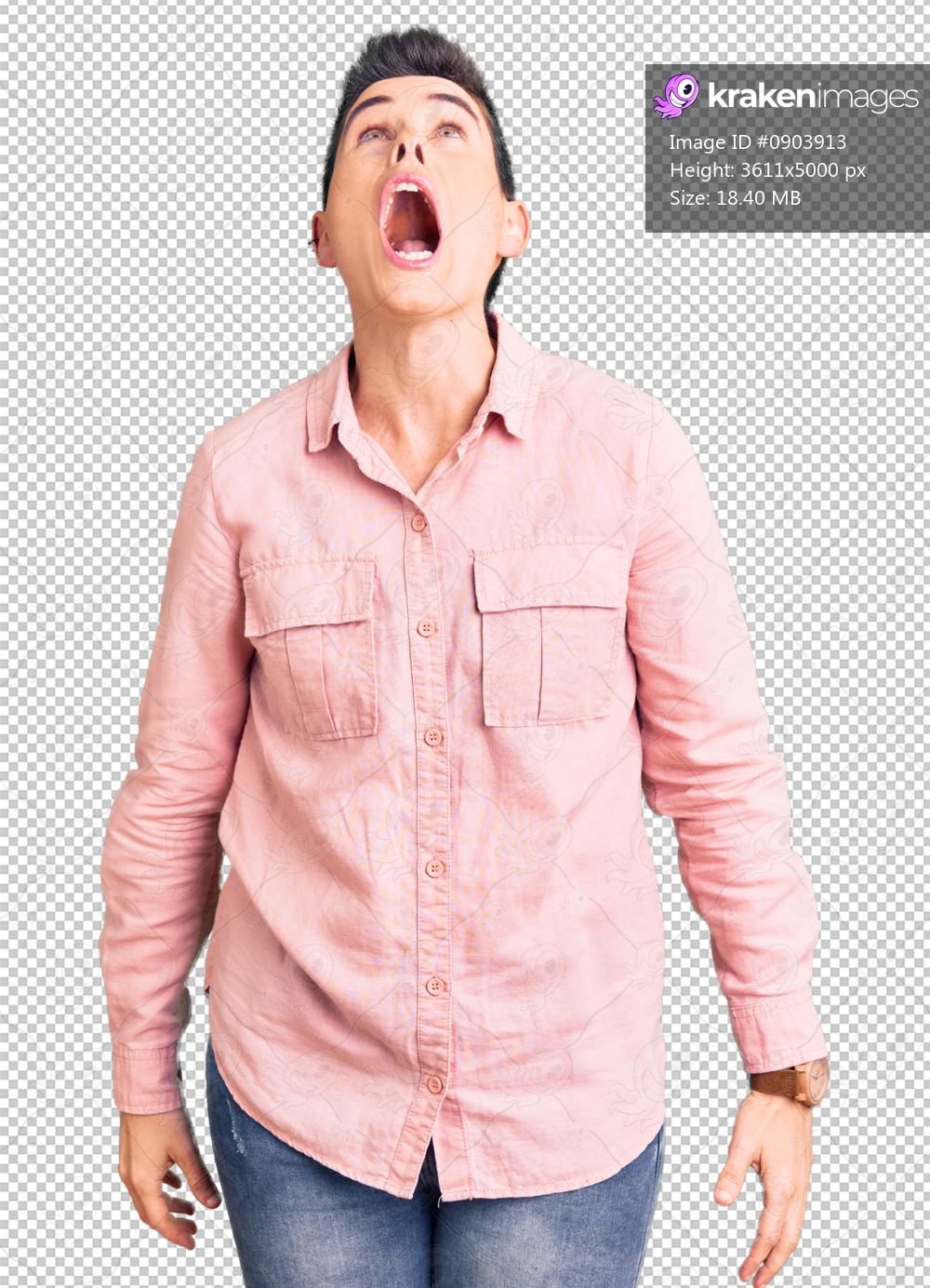 Young woman with short hair wearing casual clothes angry and mad screaming frustrated and furious, shouting with anger. rage and aggressive concept.