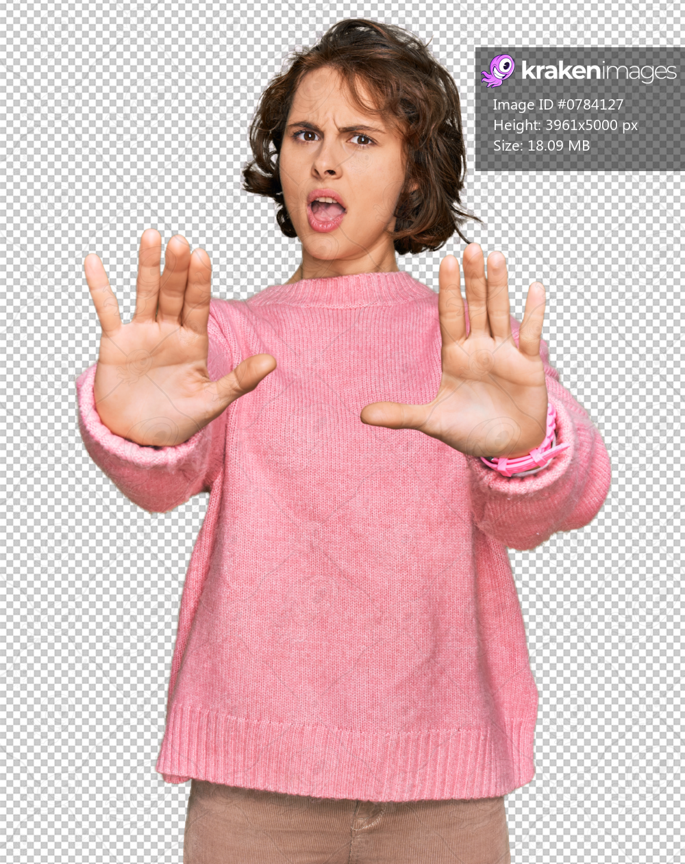Young hispanic woman wearing casual clothes doing stop gesture with hands palms, angry and frustration expression