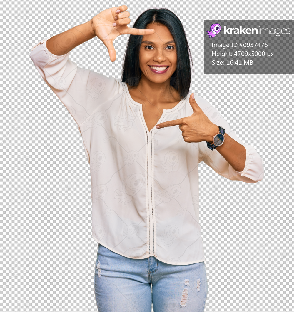 Young african american woman wearing casual clothes smiling making frame with hands and fingers with happy face. creativity and photography concept.