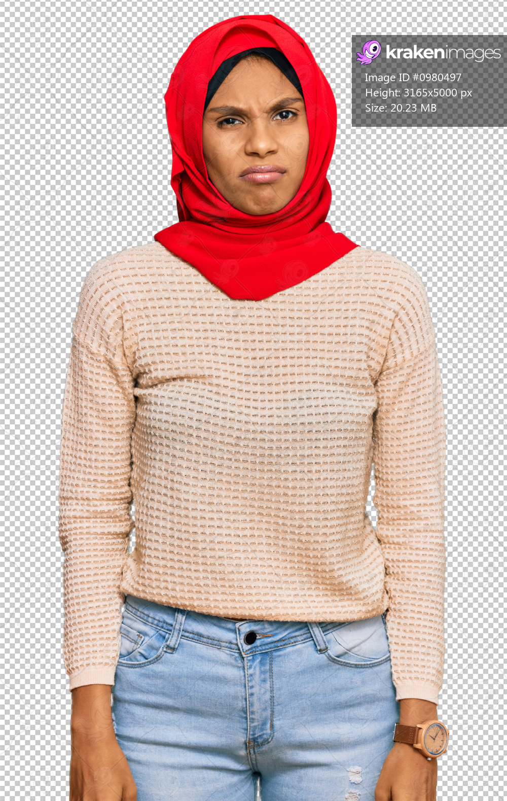 Young african american woman wearing traditional islamic hijab scarf depressed and worry for distress, crying angry and afraid. sad expression.