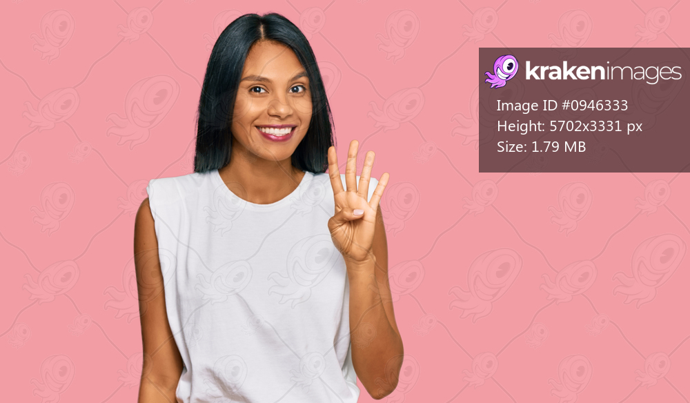 Young african american woman wearing casual clothes showing and pointing up with fingers number four while smiling confident and happy. 