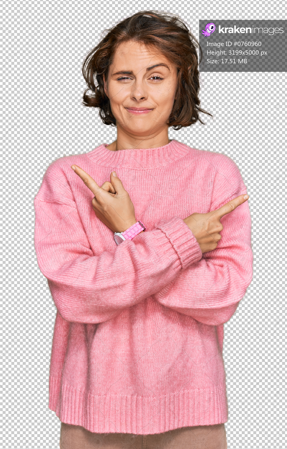 Young hispanic woman wearing casual clothes pointing to both sides with fingers, different direction disagree
