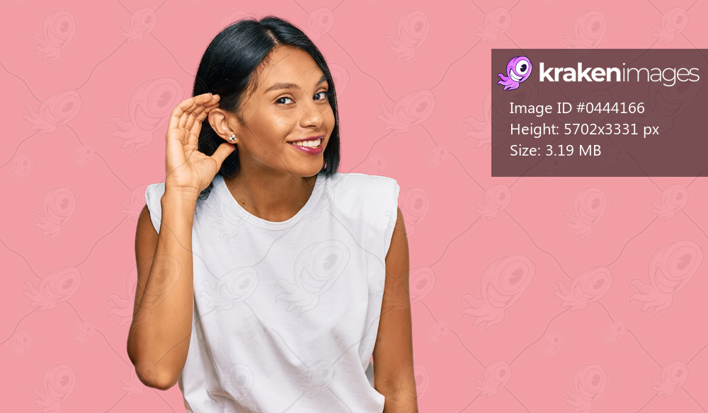 Young african american woman wearing casual clothes smiling with hand over ear listening an hearing to rumor or gossip. deafness concept. 