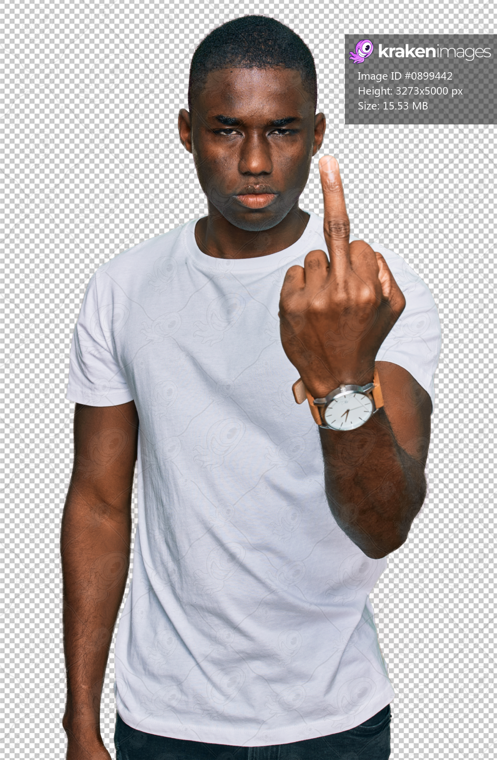 Young african american man wearing casual white t shirt showing middle finger, impolite and rude fuck off expression