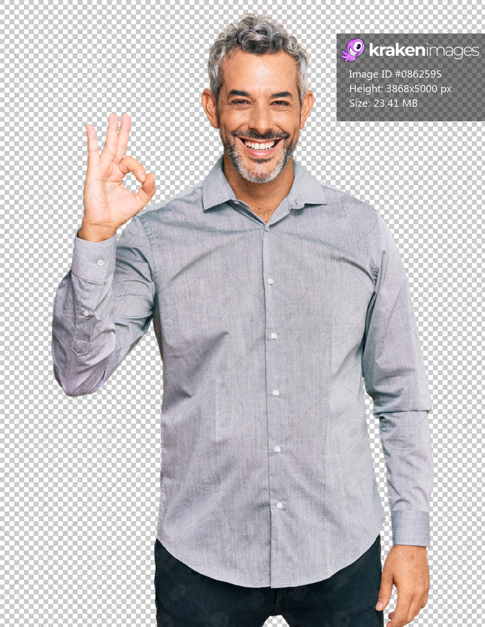 Middle age grey-haired man wearing casual clothes smiling positive doing ok sign with hand and fingers. successful expression.