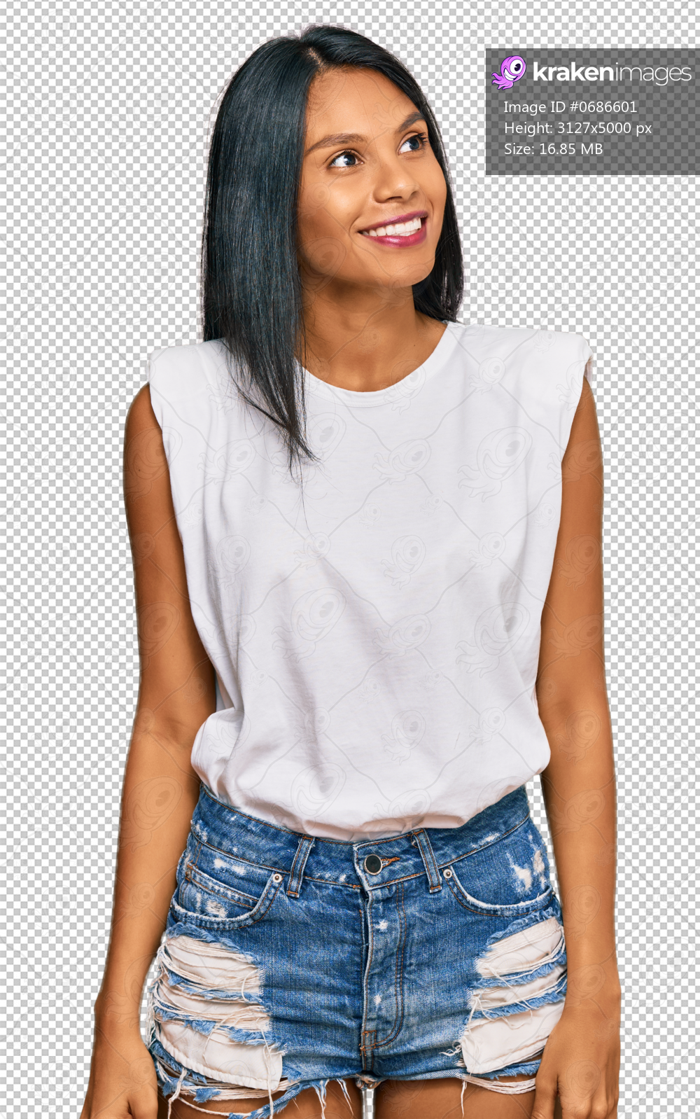 Young african american woman wearing casual clothes looking away to side with smile on face, natural expression. laughing confident.
