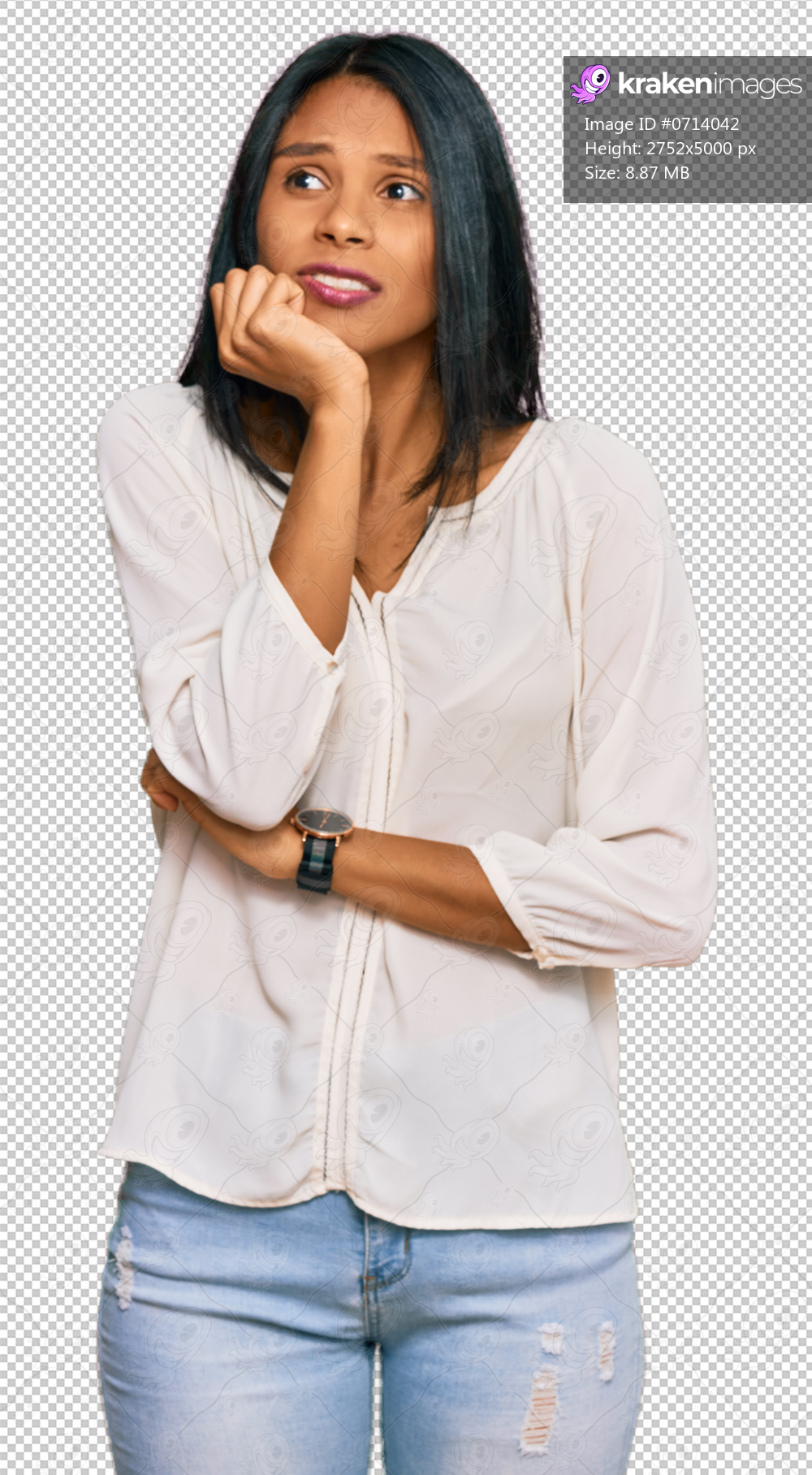 Young african american woman wearing casual clothes looking stressed and nervous with hands on mouth biting nails. anxiety problem.