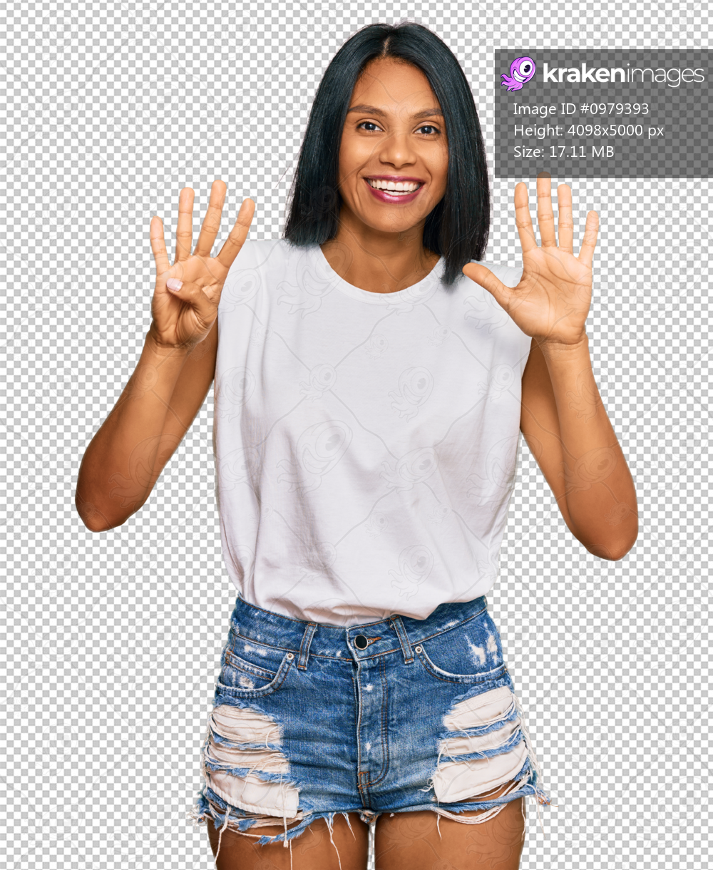 Young african american woman wearing casual clothes showing and pointing up with fingers number nine while smiling confident and happy.