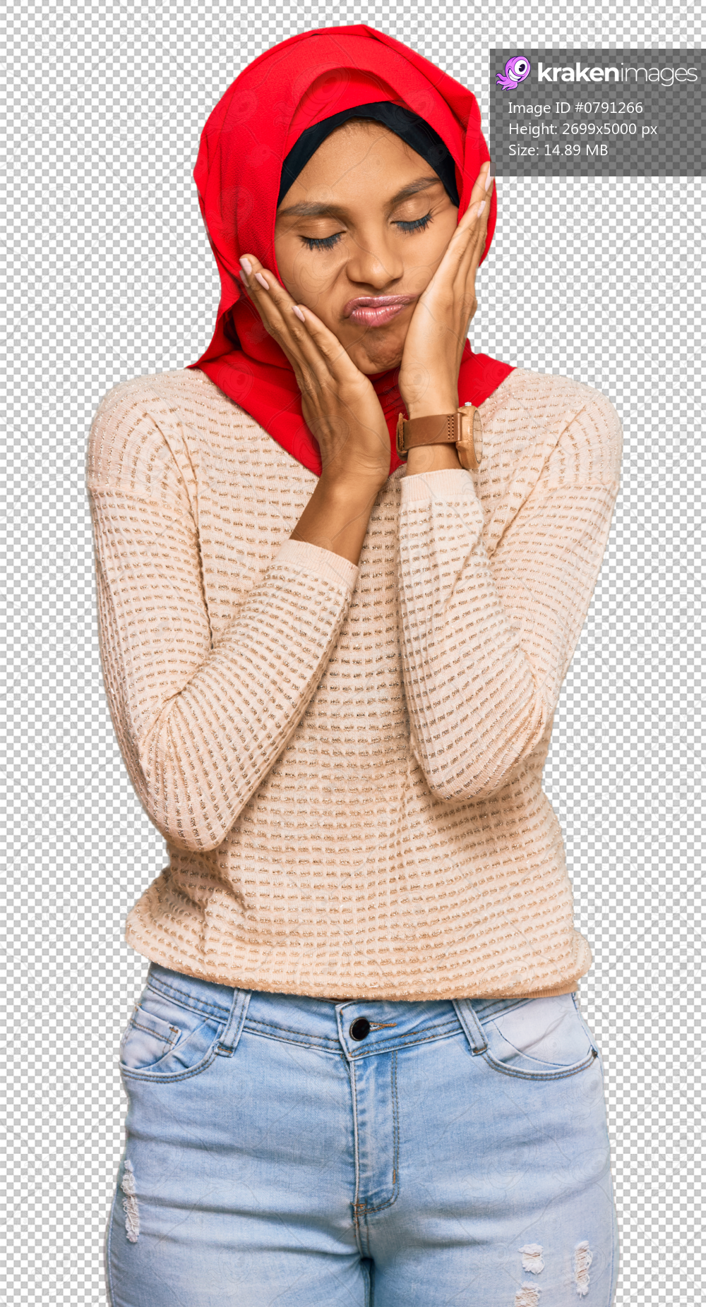 Young african american woman wearing traditional islamic hijab scarf tired hands covering face, depression and sadness, upset and irritated for problem