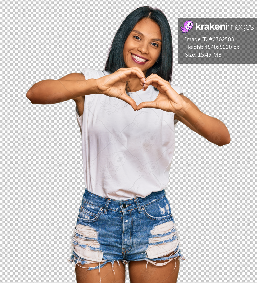 Young african american woman wearing casual clothes smiling in love doing heart symbol shape with hands. romantic concept.