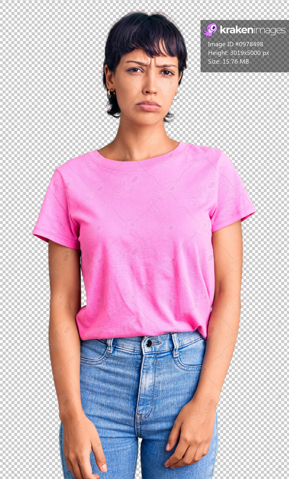 Young brunette woman with short hair wearing casual clothes depressed and worry for distress, crying angry and afraid. sad expression.