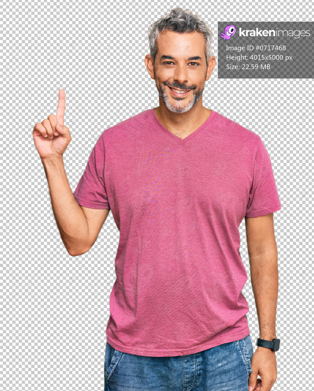 Middle age grey-haired man wearing casual clothes showing and pointing up with finger number one while smiling confident and happy.