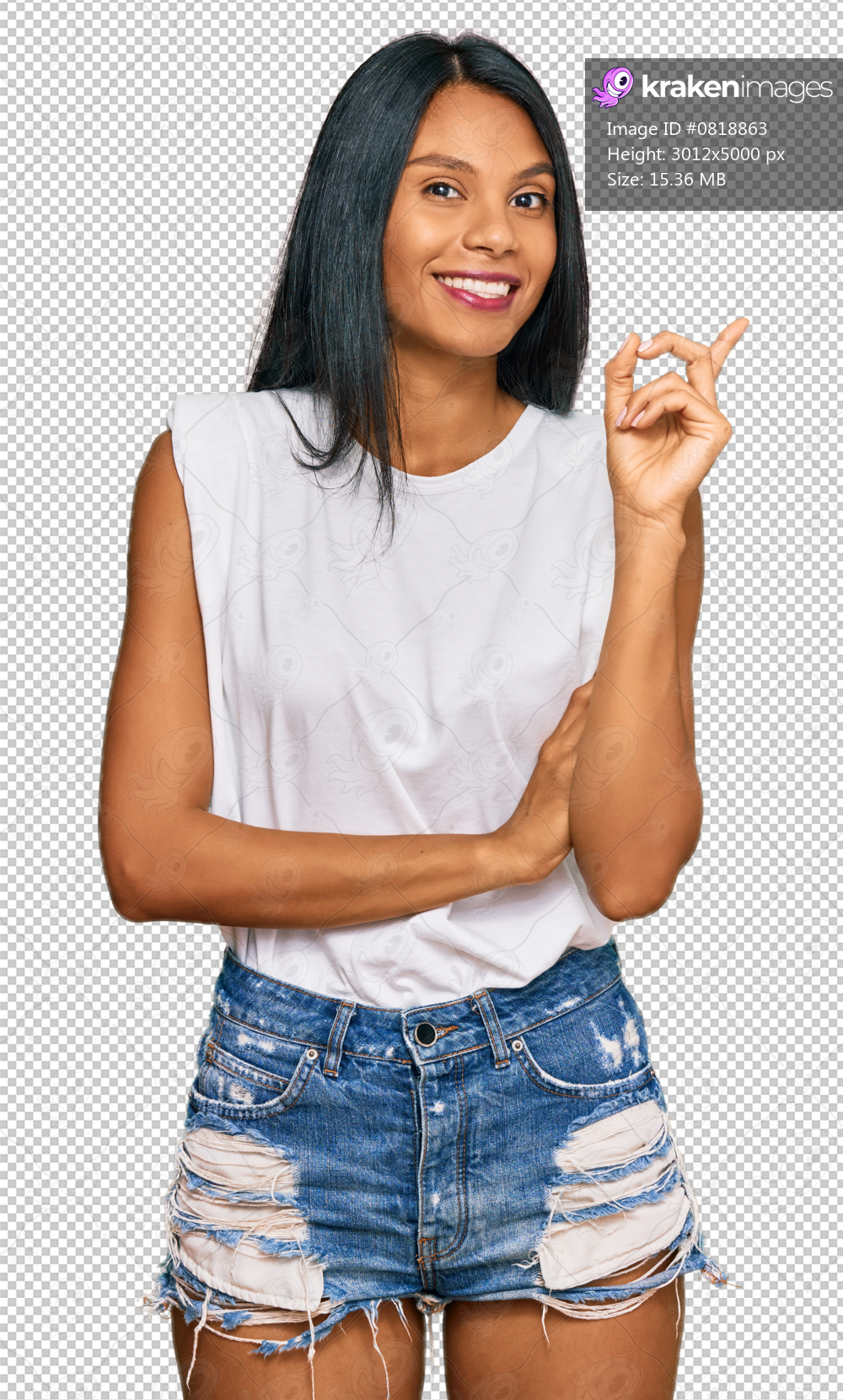 Young african american woman wearing casual clothes with a big smile on face, pointing with hand and finger to the side looking at the camera.
