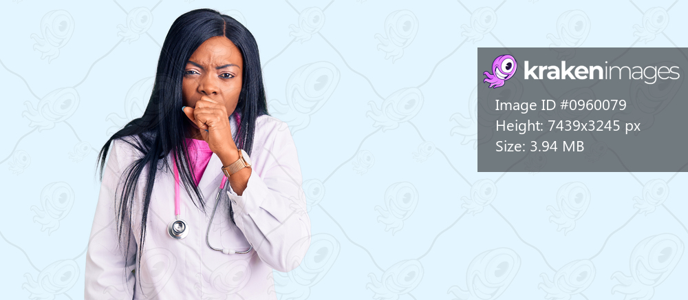 Young african american woman wearing doctor stethoscope feeling unwell and coughing as symptom for cold or bronchitis. health care concept. 