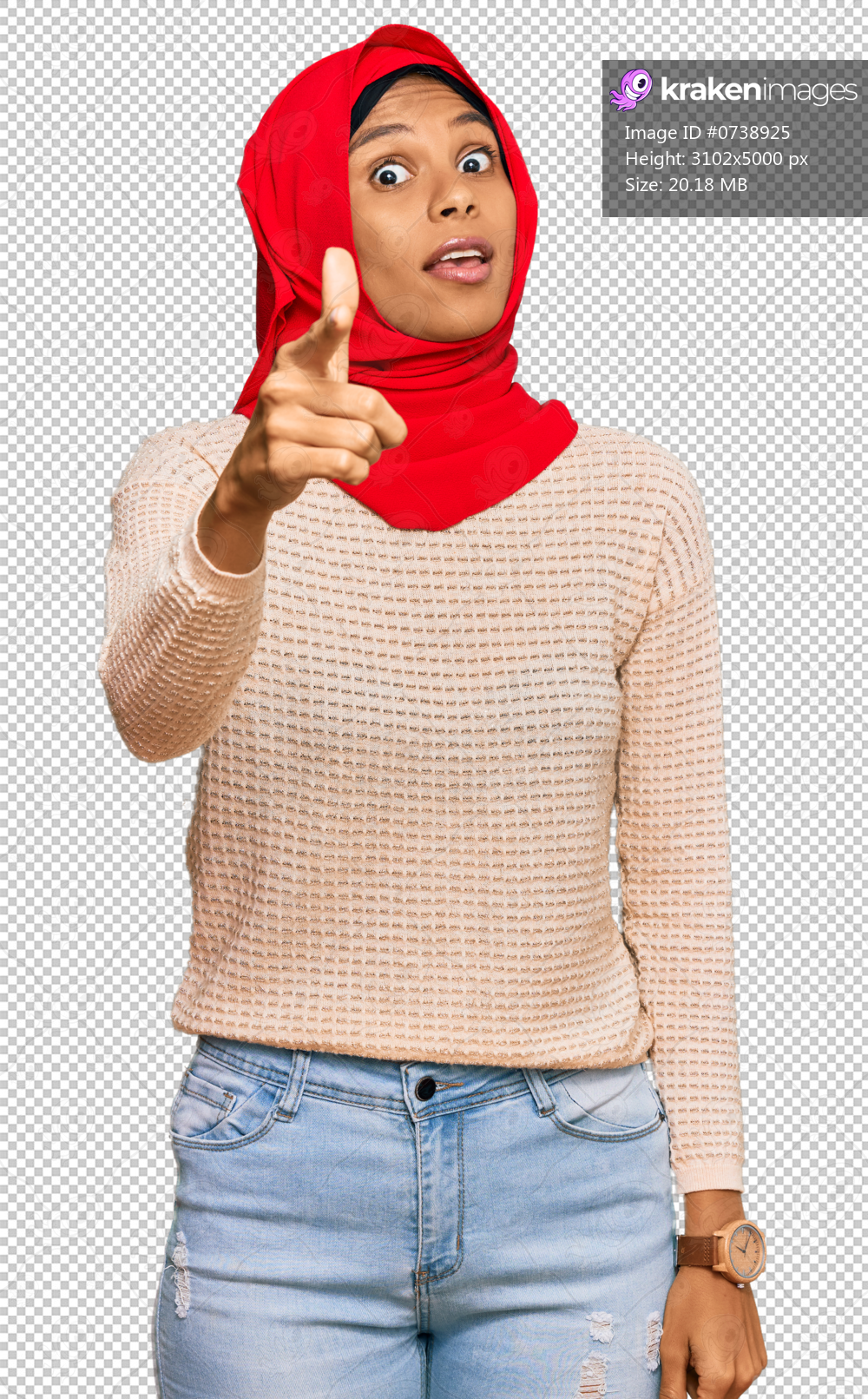 Young african american woman wearing traditional islamic hijab scarf pointing displeased and frustrated to the camera, angry and furious with you