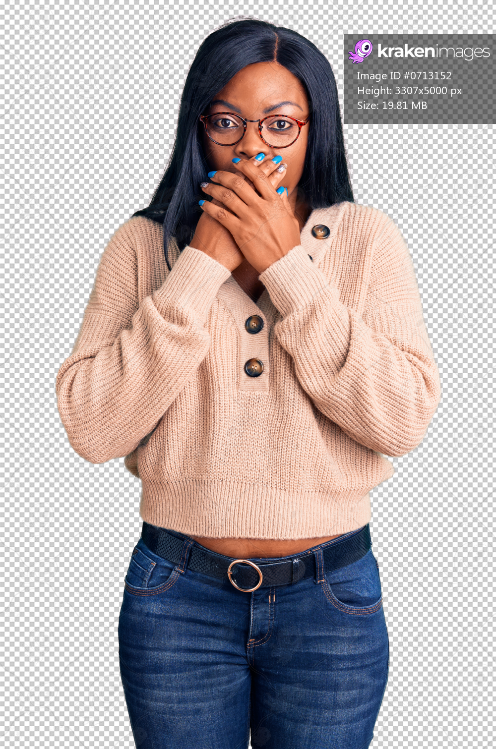 Young african american woman wearing casual clothes shocked covering mouth with hands for mistake. secret concept.