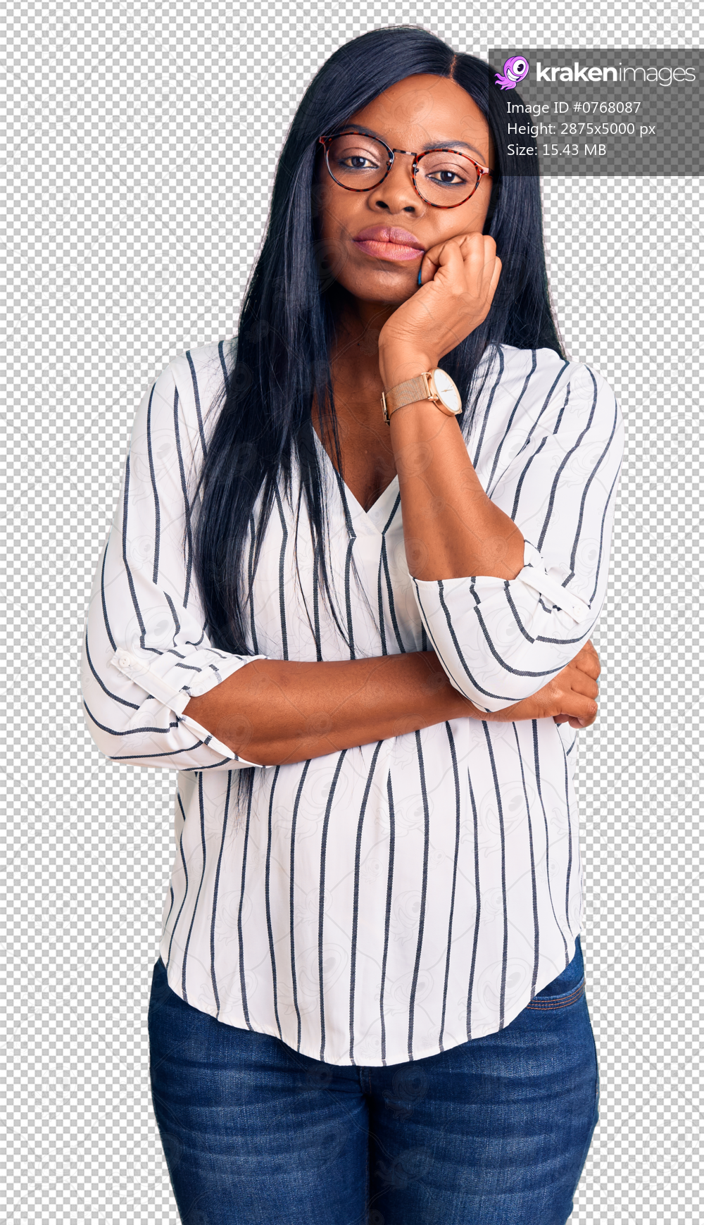 Young african american woman wearing casual clothes and glasses thinking looking tired and bored with depression problems with crossed arms.
