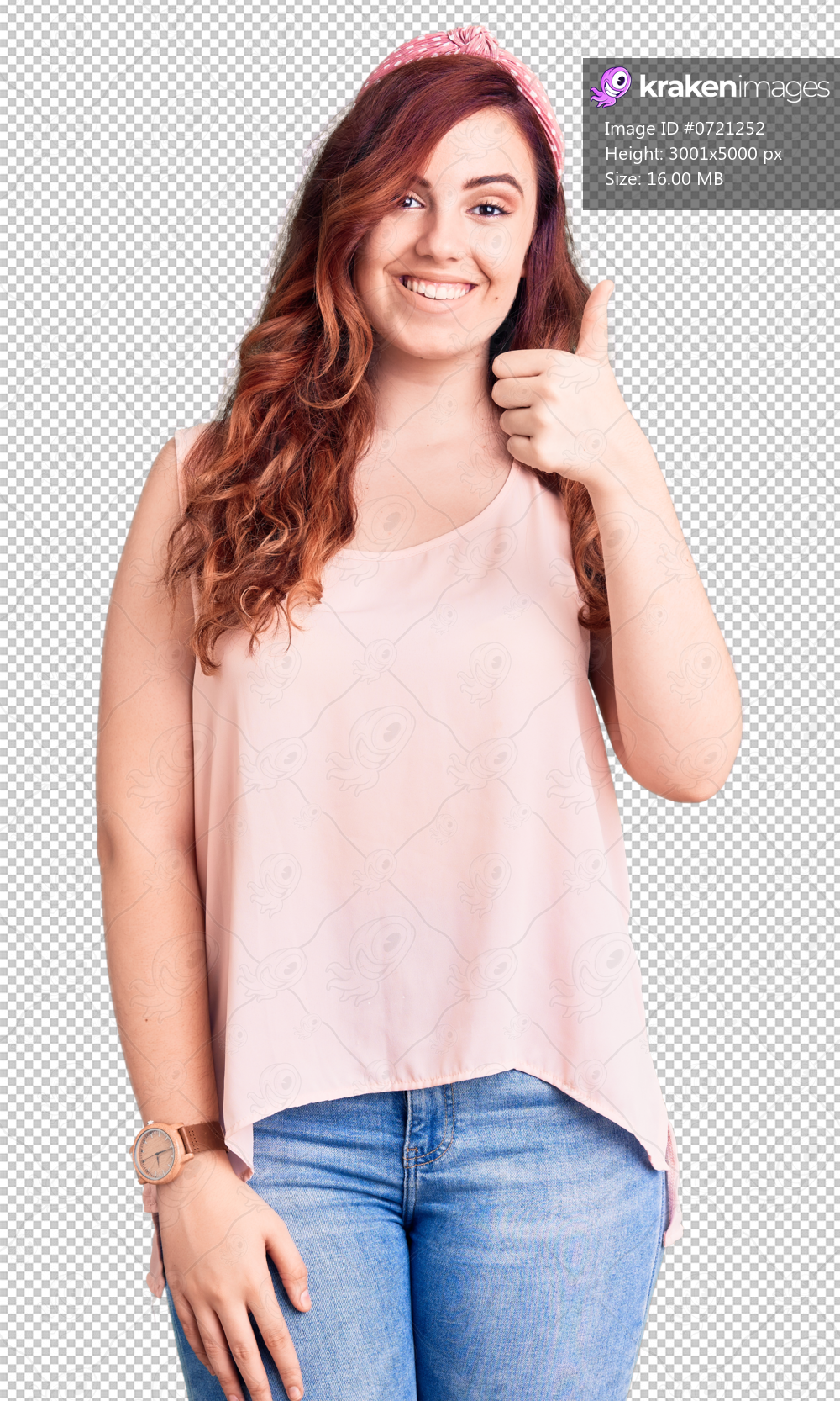 Young beautiful woman wearing casual clothes and diadem smiling happy and positive, thumb up doing excellent and approval sign