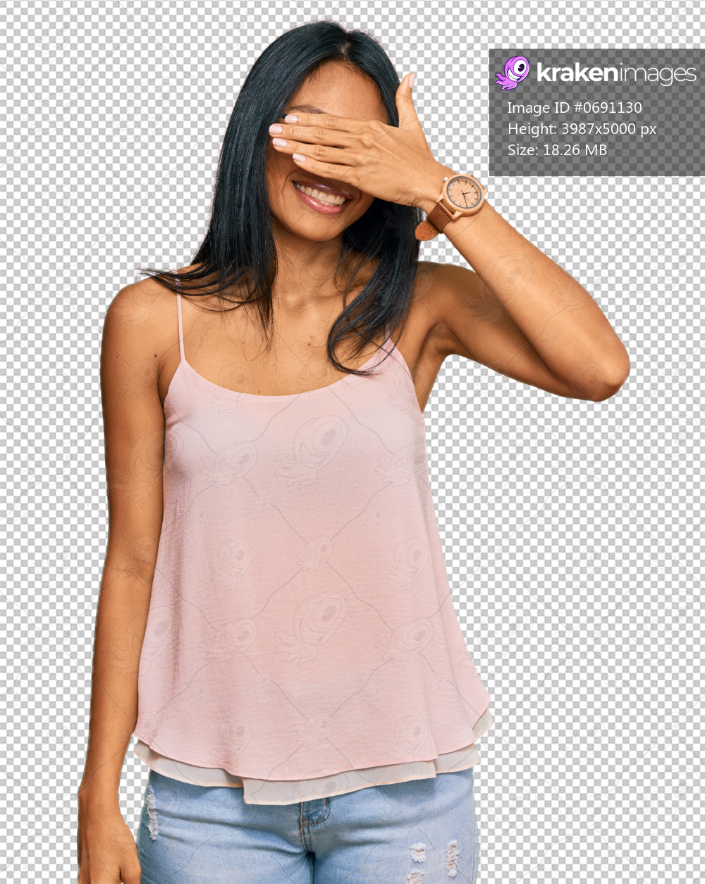 Young african american woman wearing casual clothes and glasses smiling and laughing with hand on face covering eyes for surprise. blind concept.