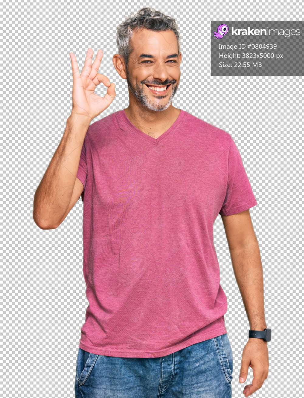 Middle age grey-haired man wearing casual clothes smiling positive doing ok sign with hand and fingers. successful expression.