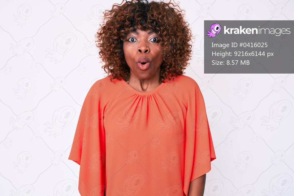 Young african american woman wearing casual clothes scared and amazed with open mouth for surprise, disbelief face 