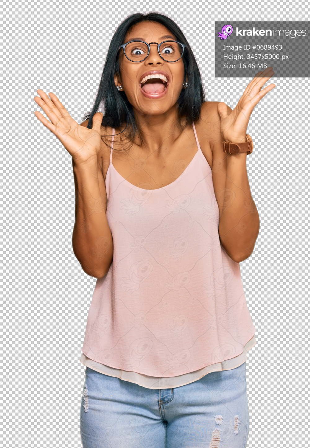 Young african american woman wearing casual clothes and glasses celebrating crazy and amazed for success with arms raised and open eyes screaming excited. winner concept