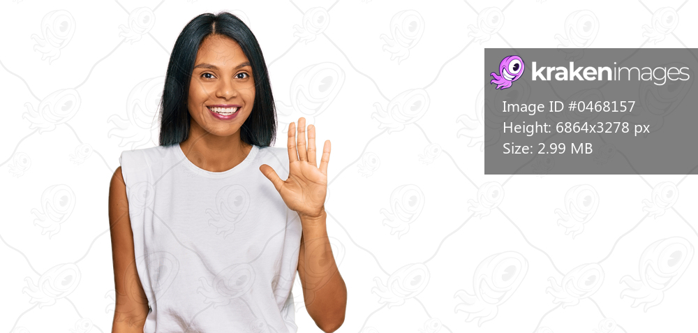 Young african american woman wearing casual clothes showing and pointing up with fingers number five while smiling confident and happy. 