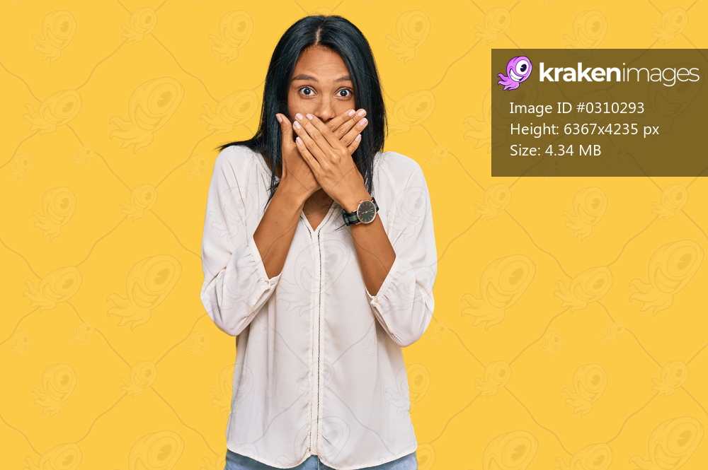 Young african american woman wearing casual clothes shocked covering mouth with hands for mistake. secret concept. 