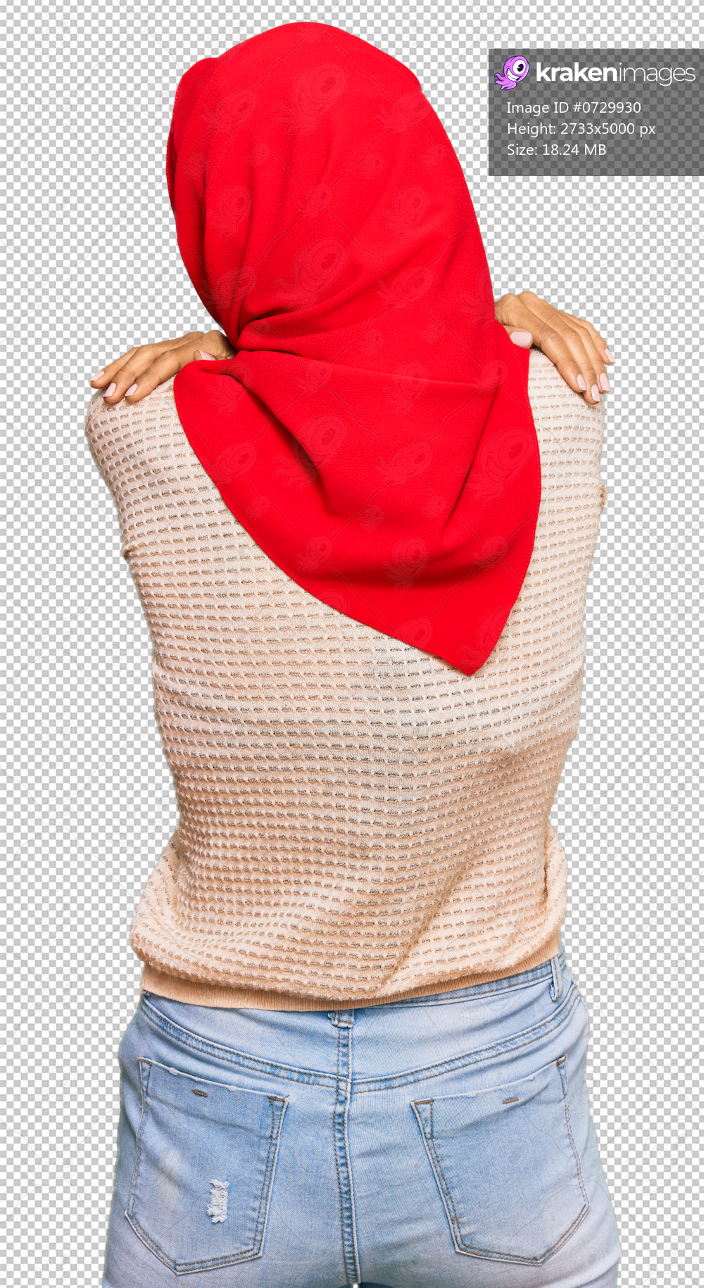 Young african american woman wearing traditional islamic hijab scarf hugging oneself happy and positive from backwards. self love and self care