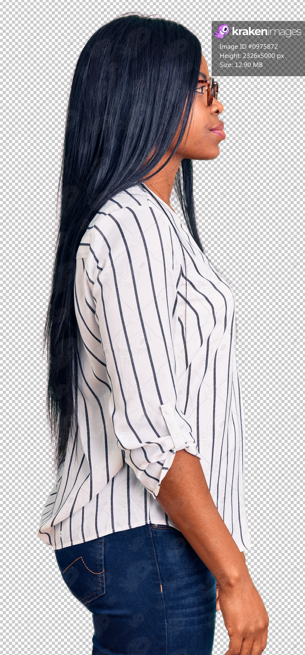 Young african american woman wearing casual clothes and glasses looking to side, relax profile pose with natural face and confident smile.