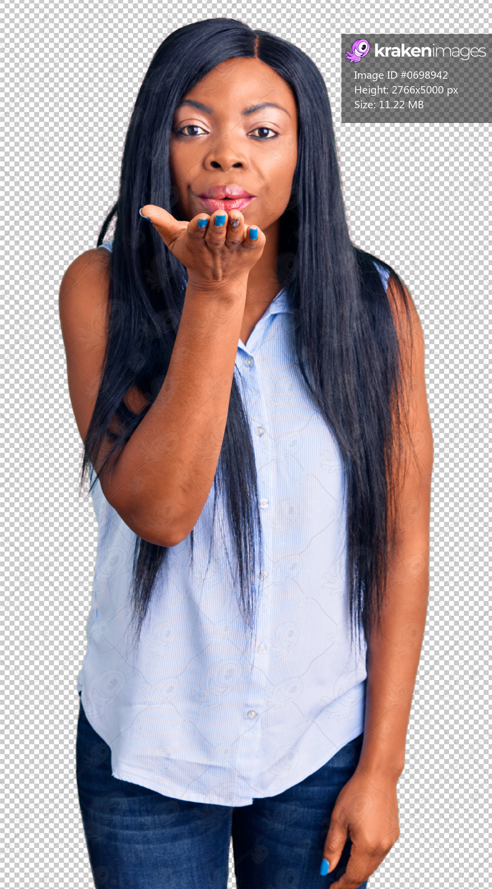 Young african american woman wearing casual clothes looking at the camera blowing a kiss with hand on air being lovely and sexy. love expression.