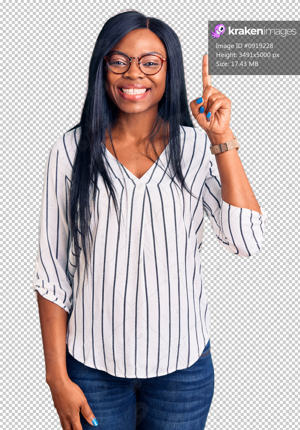 Young african american woman wearing casual clothes and glasses showing and pointing up with finger number one while smiling confident and happy.