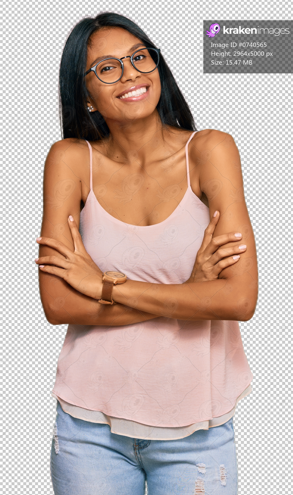 Young african american woman wearing casual clothes and glasses happy face smiling with crossed arms looking at the camera. positive person.