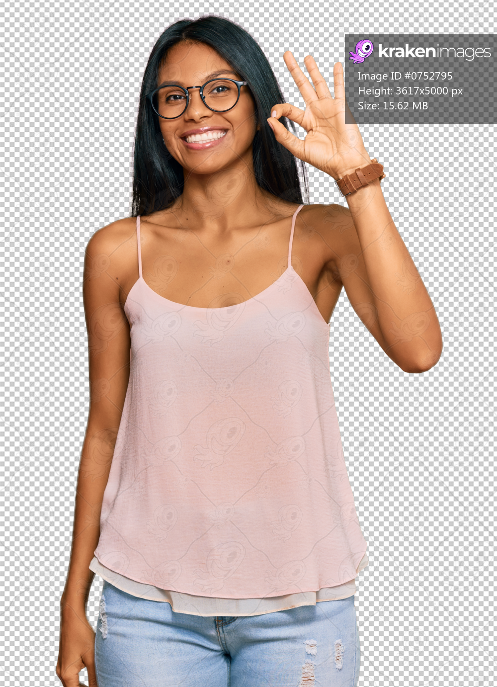 Young african american woman wearing casual clothes and glasses smiling positive doing ok sign with hand and fingers. successful expression.