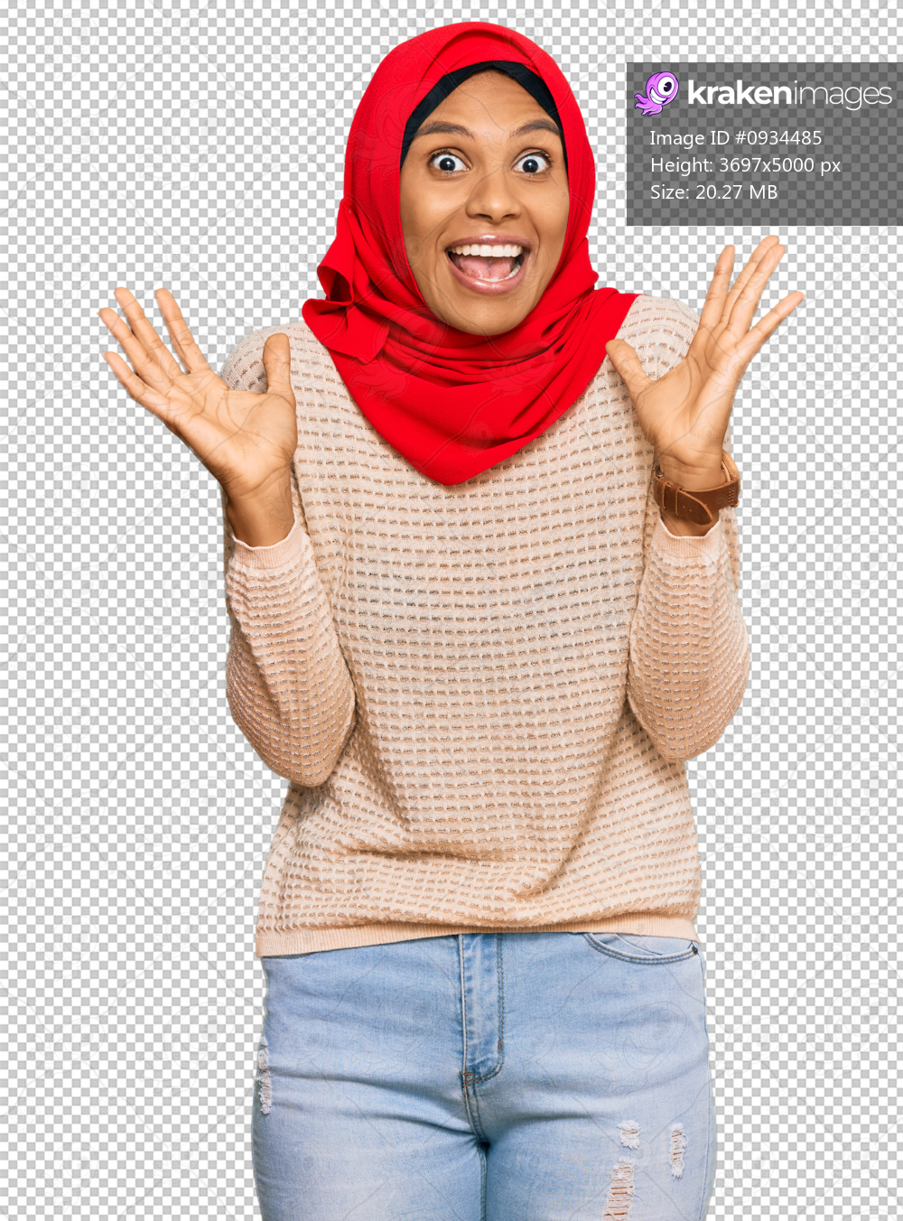 Young african american woman wearing traditional islamic hijab scarf celebrating crazy and amazed for success with arms raised and open eyes screaming excited. winner concept