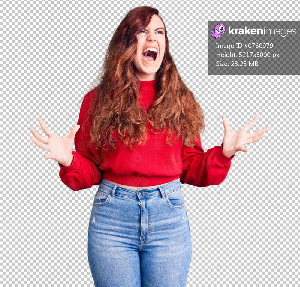 Young beautiful woman wearing casual winter sweater crazy and mad shouting and yelling with aggressive expression and arms raised. frustration concept.